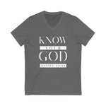 "Know Your God"  Men's Jersey Short Sleeve V-Neck T-shirt