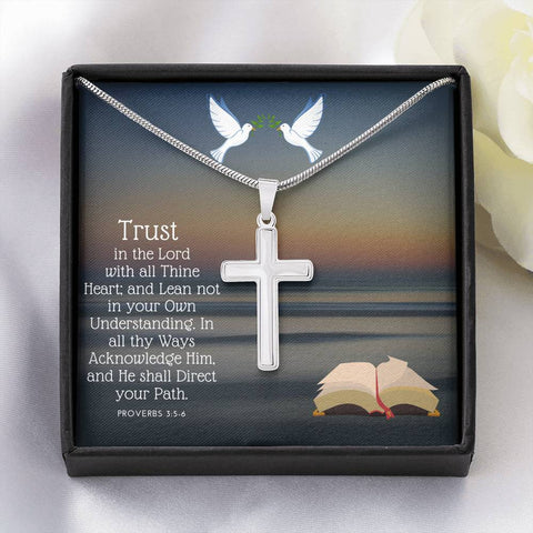 Cross Necklace (Proverbs 3:5-6)
