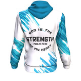 Christian AOP Hoodie, God Is The Strength Of My Heart