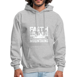 Faith Can Move Mountain Men's Hoodie - Christian Hooded Sweatshirt - heather gray