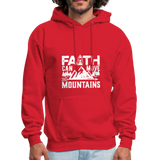 Faith Can Move Mountain Men's Hoodie - Christian Hooded Sweatshirt - red