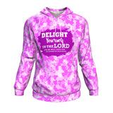 Christian AOP Hoodie, Delight Yourself In The Lord (Psalm 37:4)
