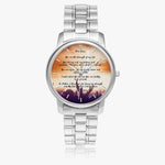 Prayer For Strength Stainless Steel Quartz Watch (Folding Clasp Type) - Christian Unisex Wristwatch