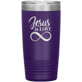 Jesus Is Love 20oz Vacuum Tumbler - Christian Travel Mug - Scripture Tumbler Ideal Gift for Christian Friends & Church Members