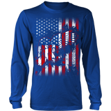 American Eagle Flag Long Sleeve Tee - Veteran Shirt - July 4th Tees