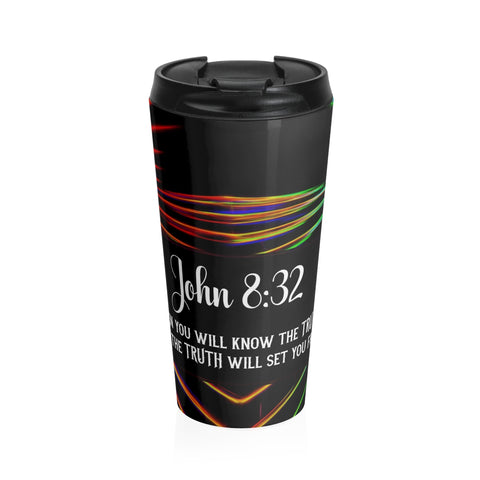 Christian Travel Mug 15 oz (John 8:32, Then You Will Know The Truth)