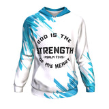 Christian AOP Hoodie, God Is The Strength Of My Heart