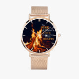 Scripture Unisex Wristwatches (Multi Sizes & Color with Perpetual Calendar) - The Fire Of Christ's Love - Christian Watches