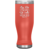 By His Stripes We Are Healed Boho 20oz Tumbler - Scripture Travel Mug - Christian Tumbler