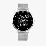 Scripture Unisex Wristwatches (Multi Sizes & Color w/ Calendar) - Faith Over Fear Wristwatch - Christian Watch - Gift for Christians