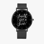 Scripture Unisex Wristwatches (Multi Sizes & Color w/ Calendar) - Faith Over Fear Wristwatch - Christian Watch - Gift for Christians