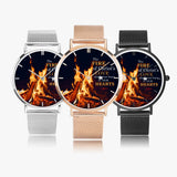 Scripture Unisex Wristwatches (Multi Sizes & Color with Perpetual Calendar) - The Fire Of Christ's Love - Christian Watches
