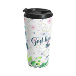 Christian Travel Mug 15 oz (Isaiah 49:16, God Has You In The Palm Of His Hand)
