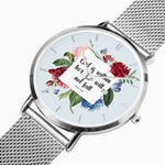 Scripture Unisex Wristwatches (Multi Sizes & Color w/ Calendar) - God Is Within Her (Psalm 46:5) Wristwatch - Christian Wristwatches - Gift for Christians