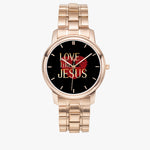 Love Like Jesus Stainless Steel Quartz Watch (Folding Clasp Type) - Christian Unisex Watch