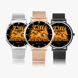Scripture Unisex Wristwatches (Multi Sizes & Color w/ Calendar) - Faith Can Move Mountains Wristwatch - Christian Wristwatches - Gift for Christians
