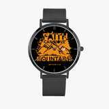 Scripture Unisex Wristwatches (Multi Sizes & Color w/ Calendar) - Faith Can Move Mountains Wristwatch - Christian Wristwatches - Gift for Christians