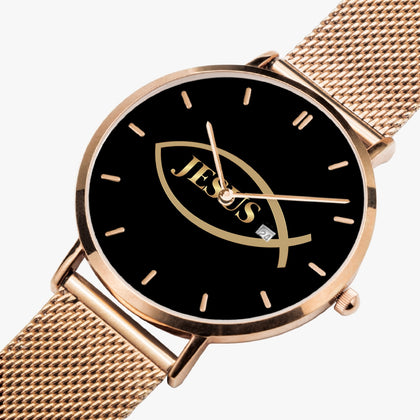 Christian Rose Gold Wristwatch - Jesus Fisher Of Men Watch - Men's Watch - Women's Watch - Scripture Wristwatch - Multiple Styles And Sizes