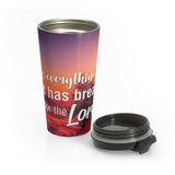 Christian Travel Mug 15 oz (Psalm 150:6, Let Everything That Has Breath Praise the Lord)