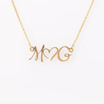 Double Initial Heart Necklace