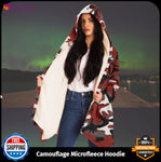 Camouflage Microfleece Cloak - Unisex Hooded Cloak - Winter Cloak