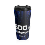 Christian Travel Mug 15 oz (Jeremiah 32:17, God Is All-Powerful)