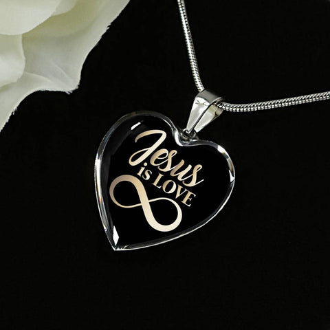 Heart Pendant Necklace (Christian Necklace - Jesus Is Love)