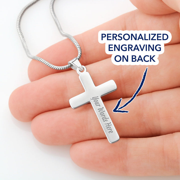 Men's Engraved Cross Necklace | Fast Delivery Crafted by Silvery
