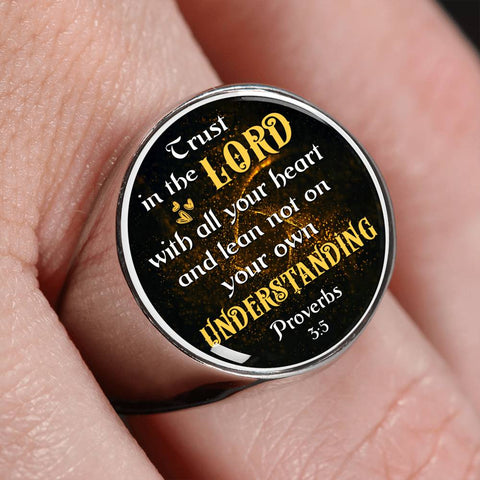 Christian Signet Ring (Proverbs 3:5 Trust In The Lord With All Your Heart)