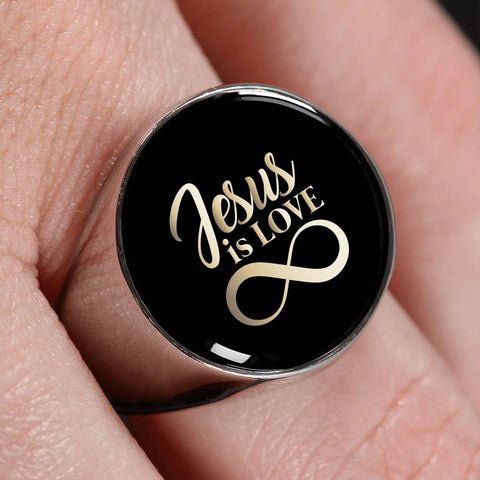 Christian Signet Ring (Jesus Is Love)