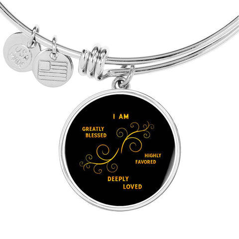 Christian Bangle - I Am Greatly Blessed, Deeply Favored, & Loved Circle Bangle
