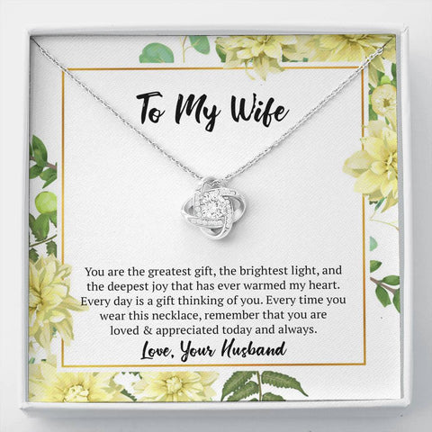 Wife's Necklace - Love Knot Necklace & Message Card