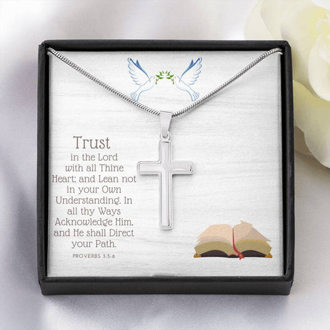 Cross Necklace (Proverbs 3:5-6)
