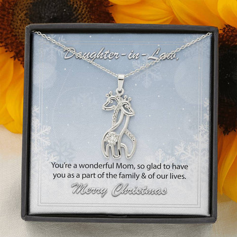 Daughter In-Law Necklace - Graceful Love Giraffe Pendant Necklace - Christmas Gift for Daughter In-Law