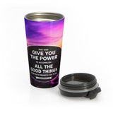 Christian Travel Mug 15 oz (2 Thessalonians 1:1, May God Give You The Power)