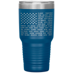 American Flag 30 Ounce Tumbler - US States Hand Scripted Travel Mug - American Patriot Vacuum Tumbler