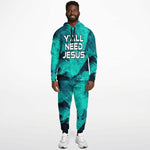 Christian Hoodie Jogger, Y'All Need Jesus, Unisex Hoodie Jogger, Scripture Hoodie, Bible Verse Jogger,  Faith Hoodie Jogger