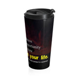 Christian Travel Mug 15 oz (2 Corinthians 12:9, Every Weakness There Is An Opportunity)