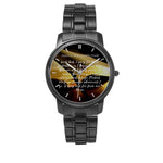 Prayer For Protection Stainless Steel Quartz Watch (Folding Clasp Type) - Christian Unisex Wristwatch