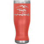 Faith Can Move Mountains 20oz Boho Tumbler - Engraved Stainless Steel Tumbler - Christian Gift