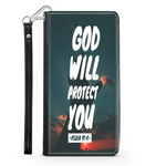 Christian Wallet Phone Case - Scripture Phone Case (Psalm 91:4) - Samsung Phone Case - Iphone Case - Gift for Christians