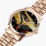 Prayer For Protection Stainless Steel Quartz Watch (Folding Clasp Type) - Christian Unisex Wristwatch