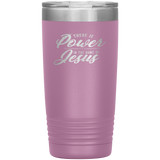 There Is Power In The Name Of Jesus 20oz Vacuum Tumbler - Laser Etched Scripture Travel Mug Ideal Gift for Christian Friends & Church Members