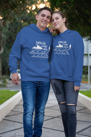 Christian Unisex Hoodie (Difficult Roads Often Leads To Beautiful Destinations)
