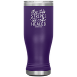 By His Stripes We Are Healed Boho 20oz Tumbler - Scripture Travel Mug - Christian Tumbler