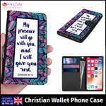 Iphone Wallet, Leather Phone Case, Samsung Wallet, Scripture Phone Case (Exodus 33:14), Iphone 12 Pro Max