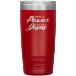 There Is Power In The Name Of Jesus 20oz Vacuum Tumbler - Laser Etched Scripture Travel Mug Ideal Gift for Christian Friends & Church Members