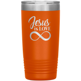 Jesus Is Love 20oz Vacuum Tumbler - Christian Travel Mug - Scripture Tumbler Ideal Gift for Christian Friends & Church Members