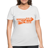 Worship God In Spirit & In Truth Women’s Curvy T-Shirt - white