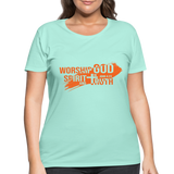 Worship God In Spirit & In Truth Women’s Curvy T-Shirt - mint